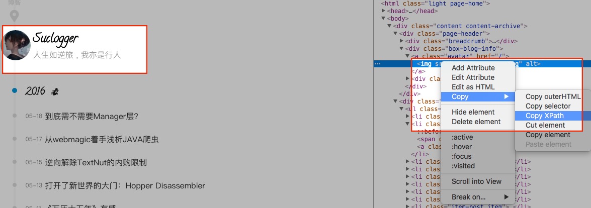 chrome xpath chose